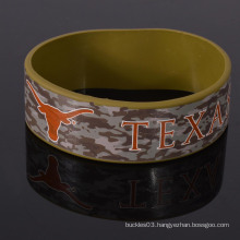 Popular custom camouflage silicone wristband for army